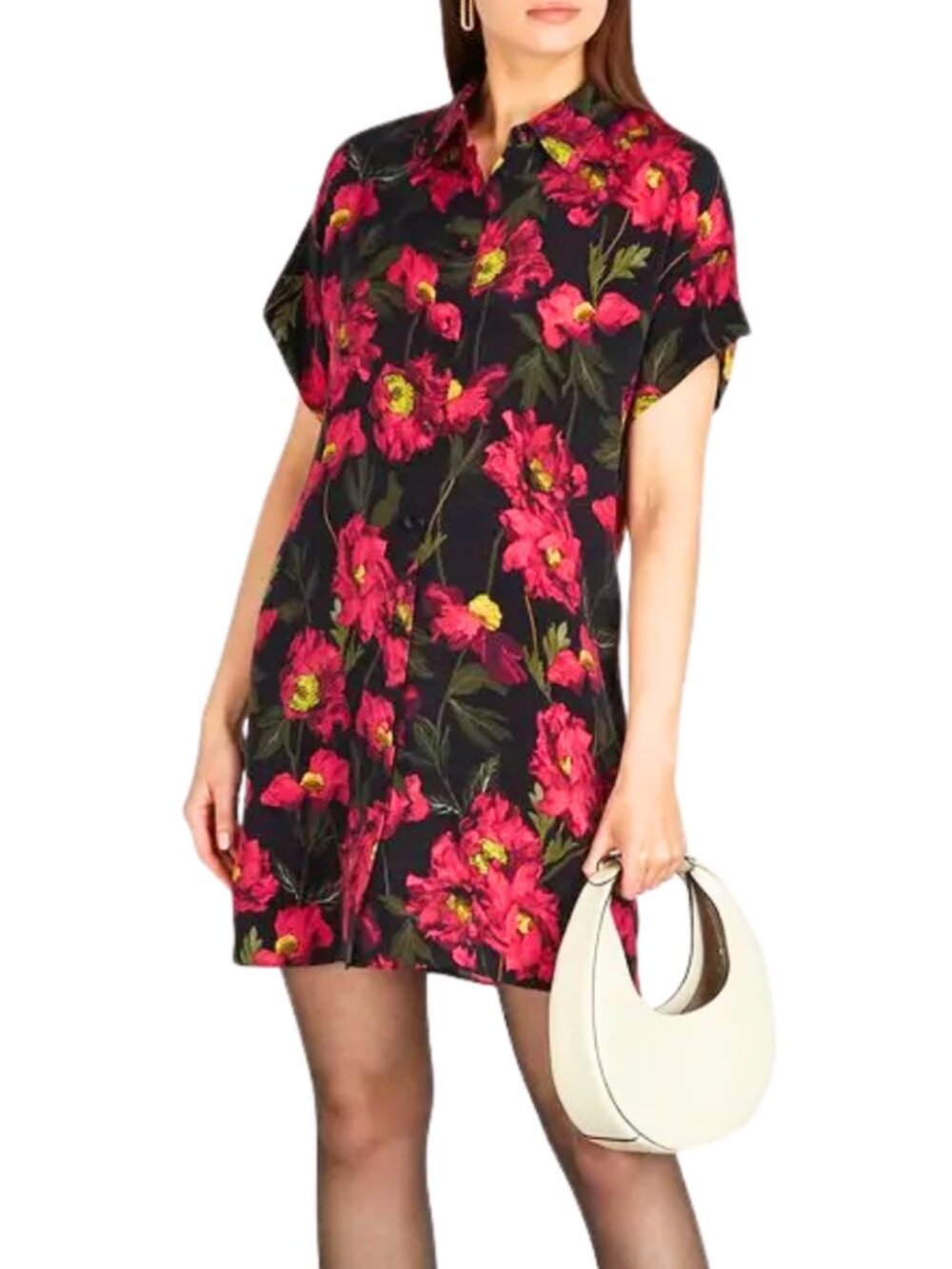 Alice + Olivia Lucette Floral Mini Shirtdress. Size S.
